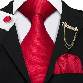 Мужской галстук Barry.Wang с брошками, 11 однотонных галстуков, носовой платок, запонки, свадебный дизайнерский формальный комплект N-0401