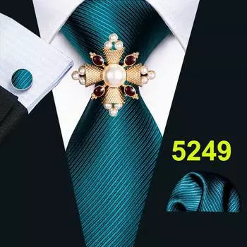 Мужской галстук Barry.Wang с жемчужной брошью, тканый галстук с узором пейсли, носовой платок, запонки, свадебный формальный комплект N-5249