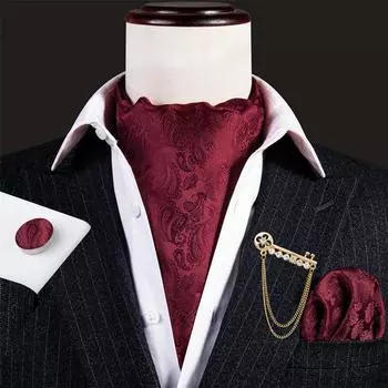 Мужской галстук-брошь Barry.Wang Ascot, булавка с узором Пейсли, 8 стилей, жаккардовый тканый галстук, набор запонок для носового платка AS-0001