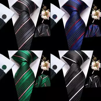 Мужской галстук Hi-Tie с узором пейсли, жаккардовый тканый шелковый галстук, носовой платок, запонки, корсажный набор для свадьбы, деловой вечеринки N-3335 золотой