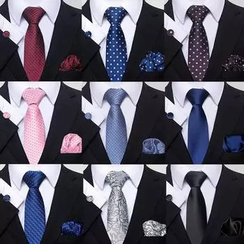 Мужской галстук из трех предметов, полосатый, серия «Шан», галстук-бабочка