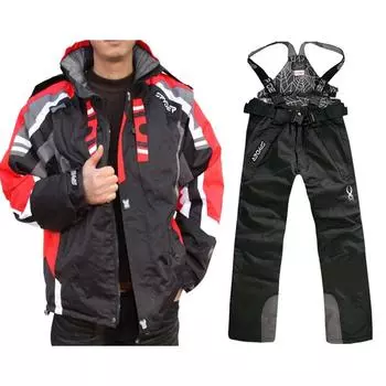 Мужской горнолыжный костюм, теплый, утепленный, большой размер, спортивный костюм, куртка + брюки, комплект из 2 предметов 3XL