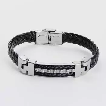 Мужской хип-хоп плетеный браслет из искусственной кожи розового золота/золотой