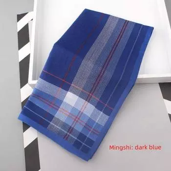 Мужской хлопковый мягкий влагопоглощающий старомодный носовой платок Mingshi: dark blue