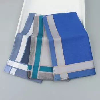 Мужской хлопковый носовой платок в стиле K, старомодный, из мягкого хлопка, квадратное полотенце, летний, портативный, ультратонкий, из гребенного хлопка, квадратное полотенце Mingshi 3 Pack