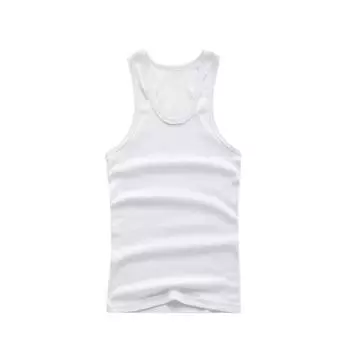 Мужской хлопковый жилет без рукавов - Однотонный, Большого размера, Летняя спортивная и повседневная одежда 2XL [recommended 130-150 jin] белый