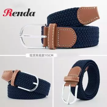 Мужской холщовый ремень, женский эластичный ремень в корейском стиле, эластичный 110cm жёлтый