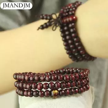 Мужской и женский браслет из 108 деревянных бусин Будды 8mm