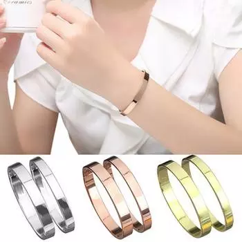 Мужской и женский медный браслет Love Lover, полированный браслет-манжета, подарочный браслет, браслет