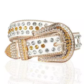 Мужской и женский модный ремень со стразами y2k, европейский и американский панк-стиль, хип-хоп, танцевальная пряжка, расширенный ремень из искусственной кожи 105CM