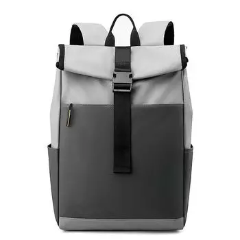 Мужской и женский модный спортивный рюкзак большой вместимости - высококачественная повседневная школьная сумка темно-серого