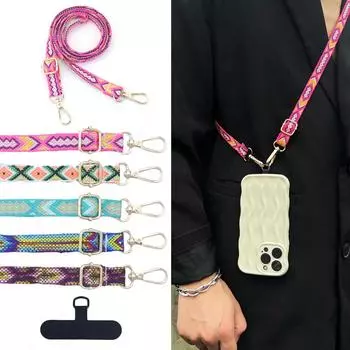Мужской и женский нейлоновый цветной ремешок для телефона на шею, косая камера, дверная сумка для карт, ремешок для телефона, аксессуары фиолетовый