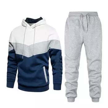 Мужской и женский однотонный спортивный мужской костюм с длинными рукавами, модная мужская толстовка с капюшоном, повседневный комплект из флисовых штанов с капюшоном S