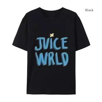 Мужской и женский рэппер Juice Wrld Хлопковая футболка городская модная хлопковая футболка Популярная хип-хоп хлопковая футболка S