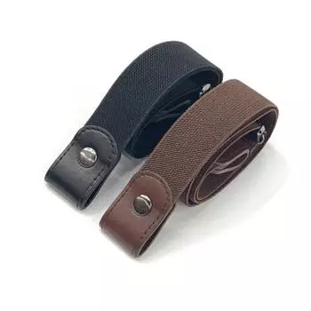 Мужской и женский ремень без пряжки, тонкий эластичный невидимый ремень, простой дикий ленивый ремень, эластичная лента чёрный