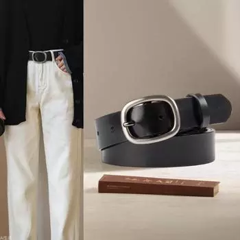 Мужской и женский ремень из натуральной кожи, воловья кожа, ретро, легко сочетается, простые женские джинсы, повседневные брюки в гонконгском стиле, женский ремень 105cm