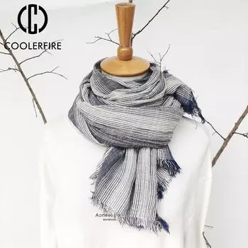 Мужской и женский шарф, зимний синий темно-синий полосатый шарф с кисточками, модный стиль, мужские аксессуары, хлопковый льняной шарф, японский стиль AD2118 One Size розовый