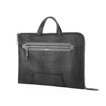 Мужской и женский тонкий портфель, сумка для ноутбука 15,4 дюйма для Macbook Pro&Air, чехол с рукавом 15 дюймов, деловая сумка, водонепроницаемая сумка, нейлон, черная змеиная кожа чёрный