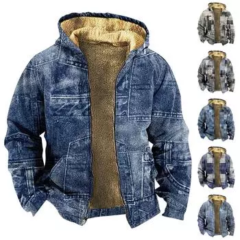 Мужской индивидуальный повседневный свитер на молнии с длинным рукавом и принтом, толстый хлопковый костюм, зимний костюм XXL