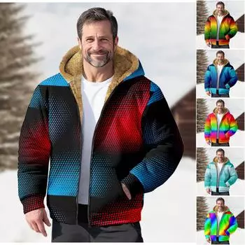 Мужской индивидуальный повседневный свитер на молнии с длинным рукавом и принтом, толстый хлопковый костюм, зимний костюм S синий