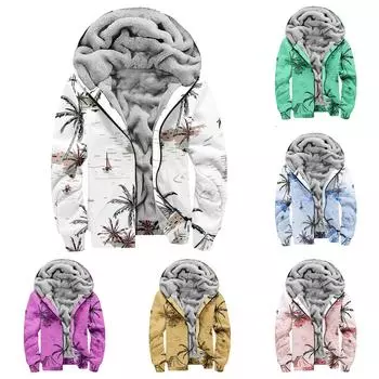 Мужской индивидуальный повседневный свитер на молнии с длинным рукавом и принтом, толстый хлопковый костюм, зимний костюм XXL светло-синий