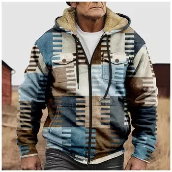 Мужской индивидуальный повседневный свитер на молнии с длинным рукавом и принтом, толстый хлопковый костюм, зимний костюм S