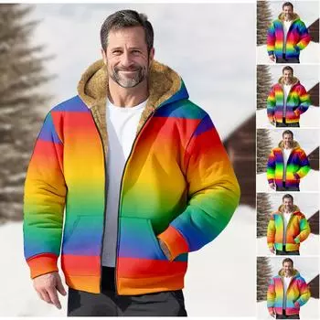 Мужской индивидуальный повседневный свитер на молнии с длинным рукавом и принтом, толстый хлопковый костюм, зимний костюм L