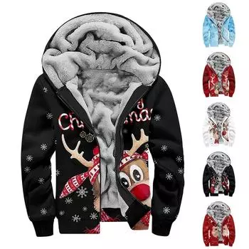 Мужской индивидуальный повседневный свитер на молнии с длинным рукавом и принтом, толстый хлопковый костюм, зимний костюм XXL белый