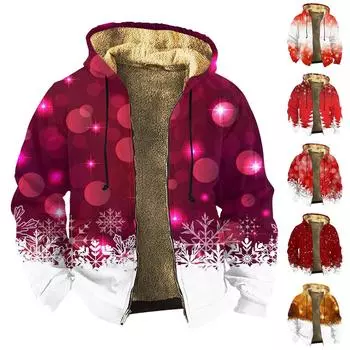 Мужской индивидуальный повседневный свитер на молнии с длинным рукавом и принтом, толстый хлопковый костюм, зимний костюм XXXXXL киноварь