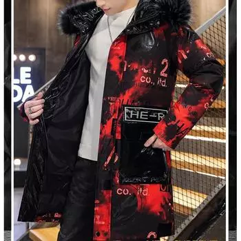 Мужской камуфляжный пуховик, зимнее шелковое пальто с хлопковой подкладкой, утепленное пуховое пальто, трендовый дизайн для молодежи M