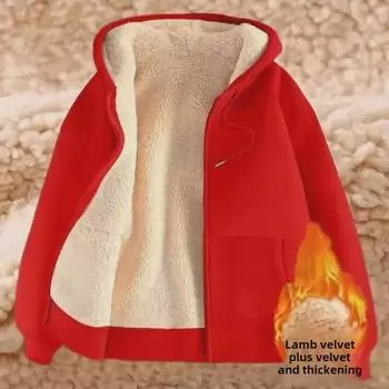 Мужской кардиган из овчины с капюшоном: Толстовка из плотного бархата, однотонная, осенне-зимний молодежный стиль 2XL зелёный