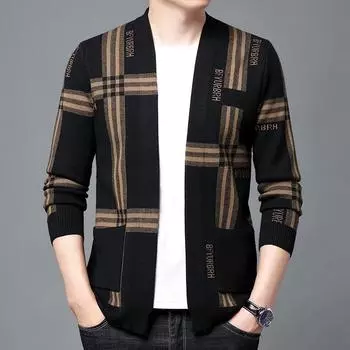 Мужской кардиган, модный, облегающий, новый, осенне-зимний свитер для мальчиков, верхняя одежда, осенний свитер, куртка M