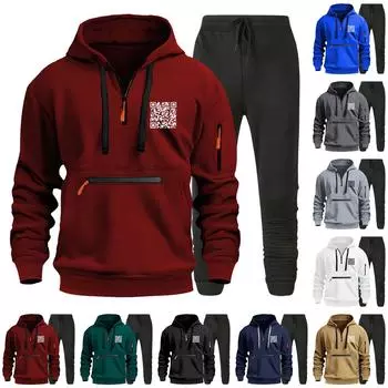 Мужской кардиган на пуговицах с лацканами, брюки с длинными рукавами, повседневный комплект из двух предметов L чёрный