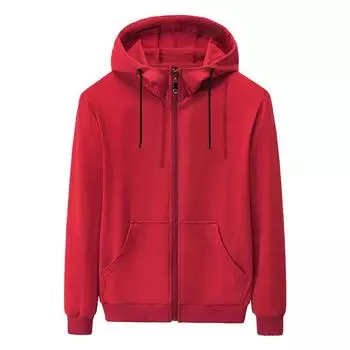 Мужской кардиган С капюшоном Свитер Мужчины Свободный Повседневный Спортивный Свитер M красный