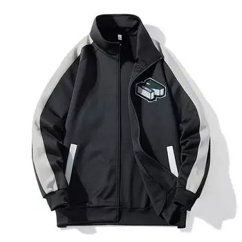 Мужской кардиган, свитшот, вышитая молния, куртка с воротником-стойкой XXXL