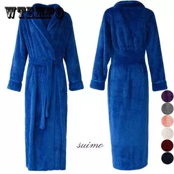 Мужской кашемировый халат, зимняя утепленная домашняя одежда, женский халат с шалью, длинный халат, пальто XL розовый