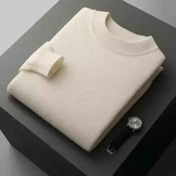 Мужской кашемировый свитер Qinghe Cashmere 30% Кашемир 70% Шерсть Мужской осенне-зимний кашемировый пуловер Мягкий и теплый XL каталина синий