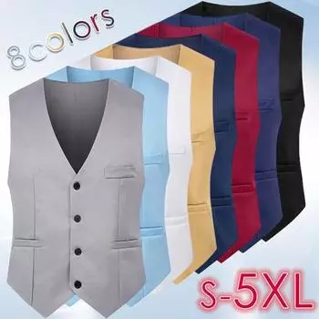 Мужской классический деловой костюм, деловой костюм, приталенный деловой костюм, жилет, свадебное платье, жилет XXXXXL белый