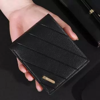 Мужской классический новый кошелек из искусственной кожи - много отделений для карт, деловой стиль, неплетеный, однотонный, идеальный подарок для мужчин