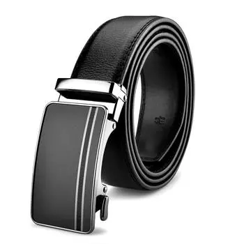 Мужской классический регулируемый кожаный ремень из натуральной кожи для костюма, джинсов, брюк, отдыха и бизнеса 110cm