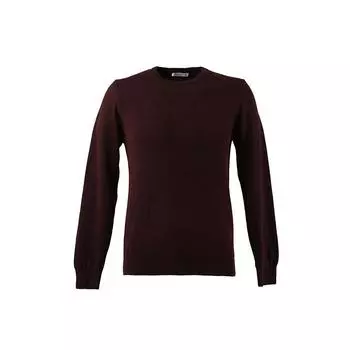 Мужской классический свитер с круглым вырезом и трикотажем цвета сливы