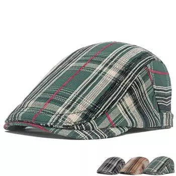 Мужской клетчатый берет, зимняя бархатная теплая кепка, британская кепка вперед, женская кепка художника, кепки газетчика для мужчин чёрный