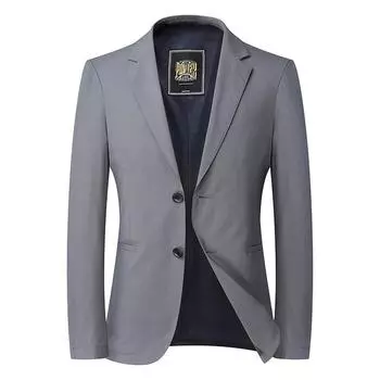 Мужской клетчатый костюм, весенне-осенний, эластичный повседневный костюм, не требующий глажки, тонкий маленький костюм, мужской однобортный пиджак M