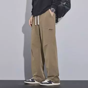 Мужской комбинезон для активного отдыха, растягивающийся в четыре стороны: Красивые, прочные, повседневные брюки для альпинизма в уличном стиле. M (100 lbs) чёрный