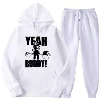 Мужской комплект для бодибилдинга Yeah Buddy Ronnie Coleman, повседневные мужские флисовые толстовки + брюки, спортивный костюм из двух предметов, модный комплект спортивной одежды XXL