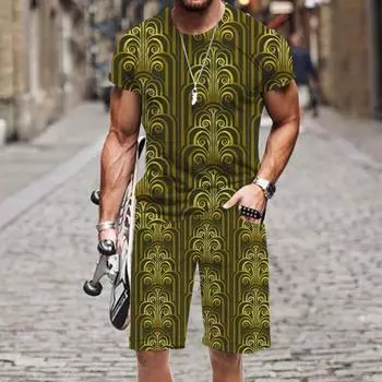 Мужской комплект футболок, топы в стиле хип-хоп, уличная повседневная одежда с 3D принтом, модная популярная спортивная одежда Harajuku, новинка 2022 года, с коротким рукавом и круглым вырезом XXL