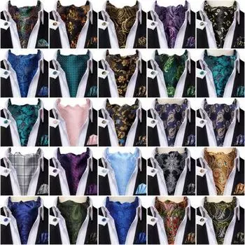 Мужской комплект галстуков Ascot, галстуки с пейсли, красный, черный, синий, золотой, розовый, шелковый, винтажный шарф