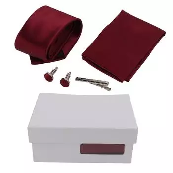 Мужской комплект галстуков с зажимом для галстука в виде платка, запонки, классический дизайн, деловой стиль, изящный