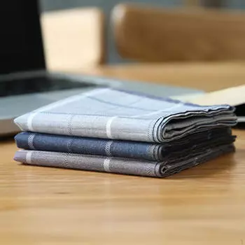 Мужской комплект из 3 предметов, набор носовых платков, хлопковый носовой платок, нагрудный платок в полоску с клетчатым узором