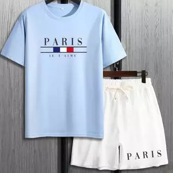 Мужской комплект из футболки с короткими рукавами и шорт M